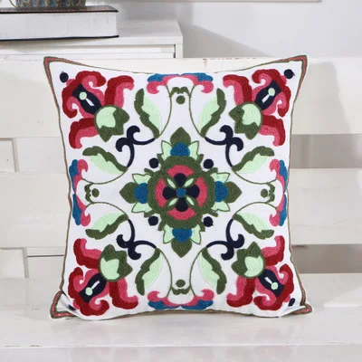 8 Хлопок с цветочной вышивкой узор наволочка 45*45 см наволочка Cojines Decorativos Para диван год декоративные подушки для дома - Цвет: 8