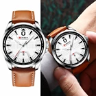 Часы CURREN мужские Кварцевые водонепроницаемые, роскошные деловые модные, с кожаным ремешком, в стиле милитари, с автоматической датой