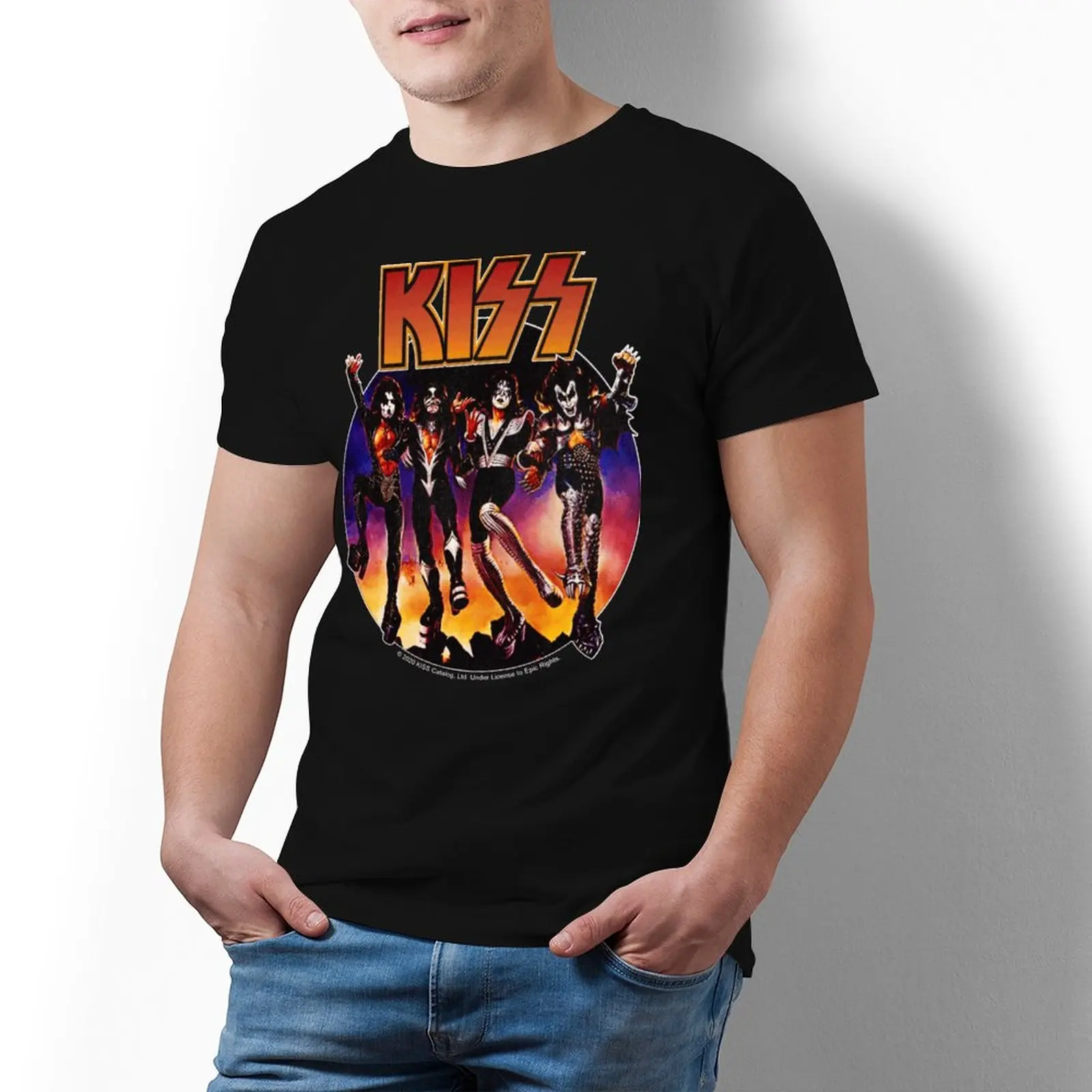 

Мужская футболка с принтом рок-ролла, из натурального хлопка