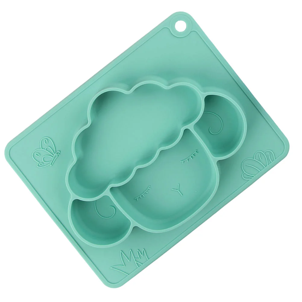 

1Pc Kids Food Plate Divided Plate Food Storage Divided Holder Kitchen Supply (Green)