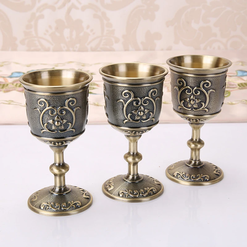 Fine Workmanship Vintage Zinc Alloy Chalice Wine Goblet Cups Drinkware Decor Gifts | Дом и сад