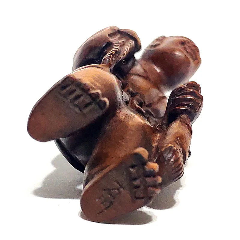 

Y7170 - 2" Hand Carved Japanese Boxwood Netsuke Figurine Carving - Fishman Man