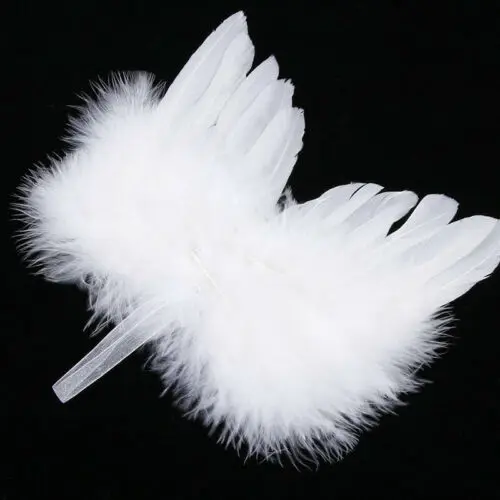 

10 PCS Angel White Fairy Feather Wing Christmas Tree Decoration Hanging Ornament Wedding Feather Wing Ornament