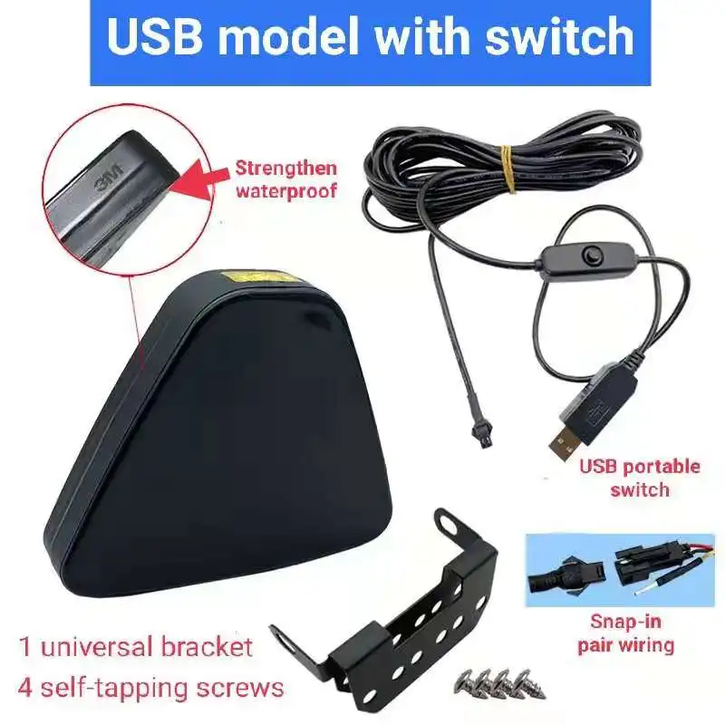 

Универсальный USB-фонарь, модифицированный задний фонарь, универсальный мигающий стоп-сигнал, предупреждасветильник фонарь, противоударный...