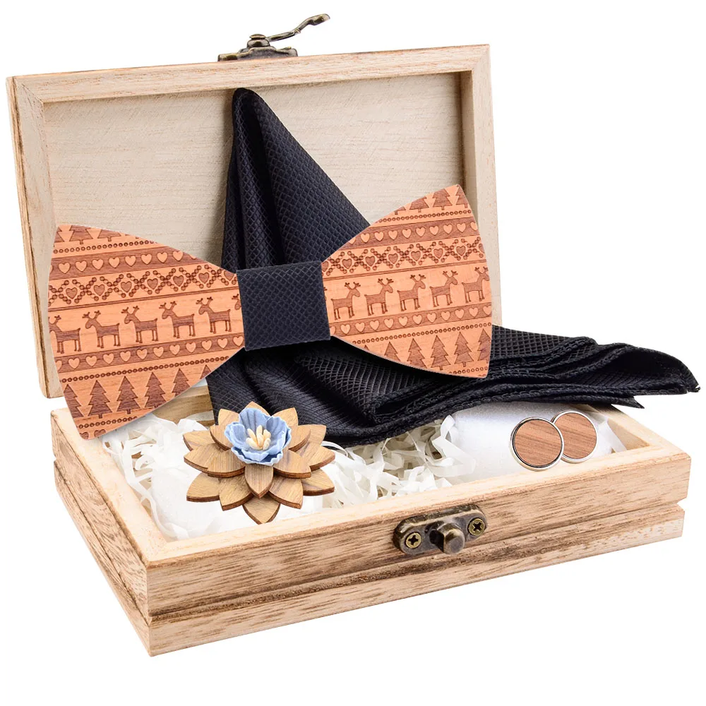 Новый резной деревянный галстук-бабочка для мужчин ручной работы Подарочная