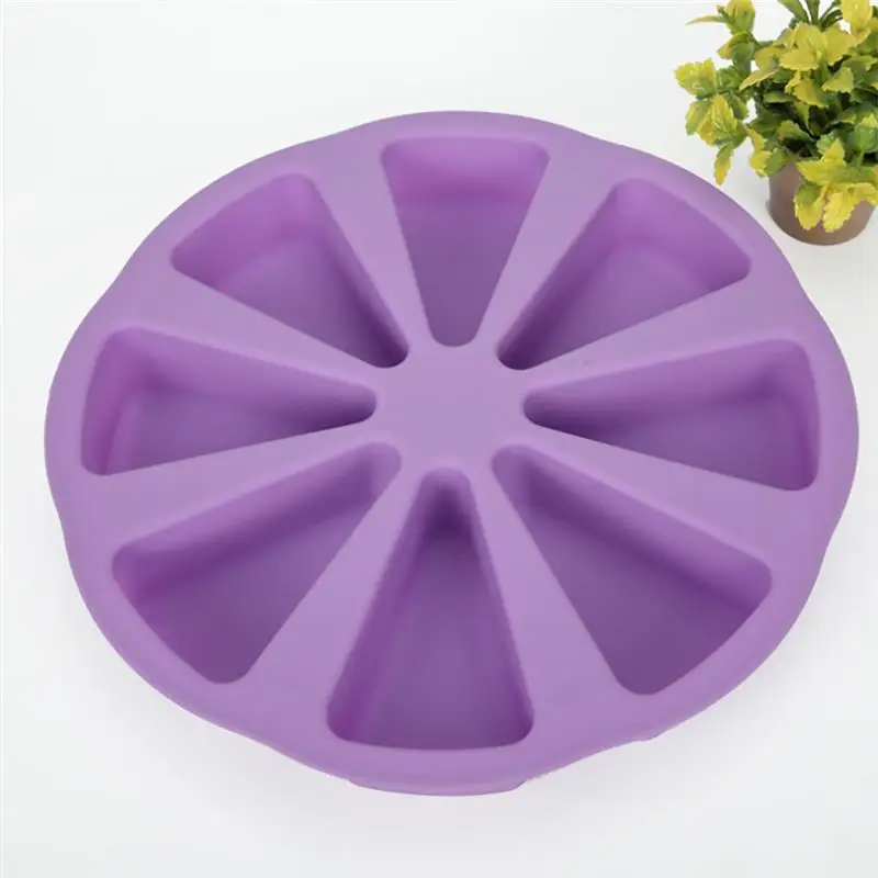 Silicone Mold Scone Pan Reusable DIY 8-Cavity Triangle Cake Non-Stick Candy Random Color Baking Mould Bakeware | Дом и сад