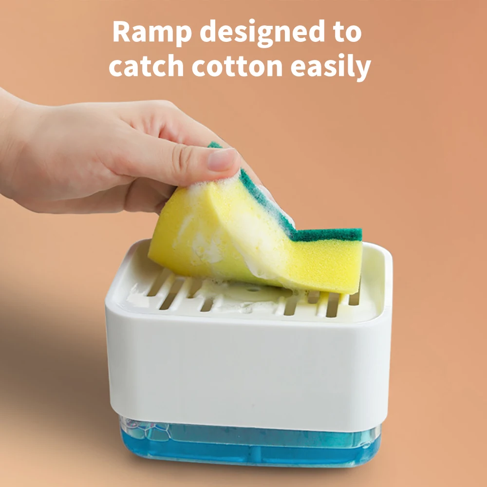 

Мыльный диспенсер для посуды для кухни, дозатор жидкого мыла, дозатор кухонного мыла с держателем губки, дозатор губки, дозатор насоса для м...