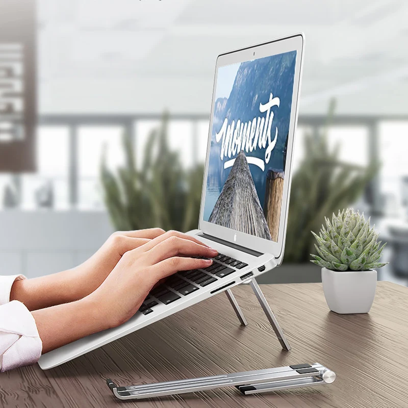

Fast Folding Adjustable Aluminum Laptop Stand Desktop Notebook Holder Desk Laptop Stand For 7-15 Inch Macbook Pro Air Chromebook