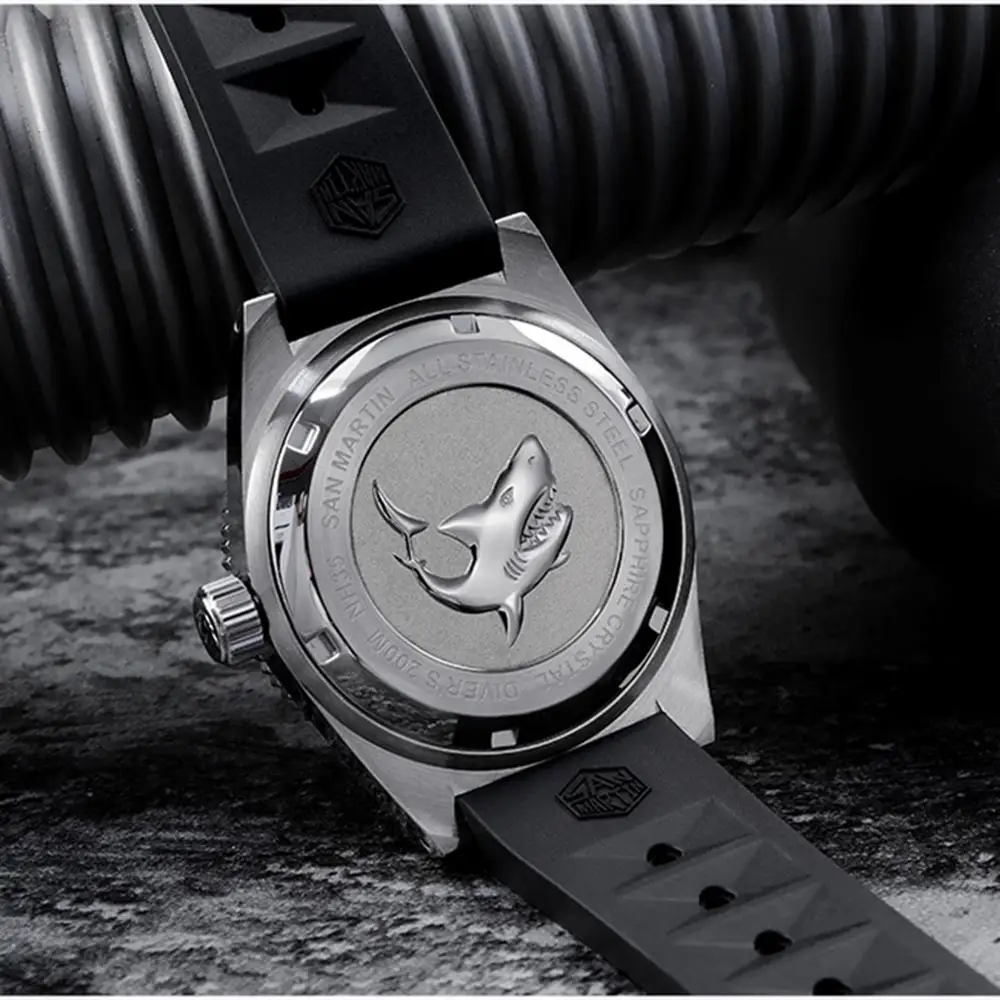 

San Martin 2020 New Upgrade 62mas Watches 20ATM Curved glass Ceramic Bezel NH35A Stainless Steel Dive Automatic Men Wrist watch