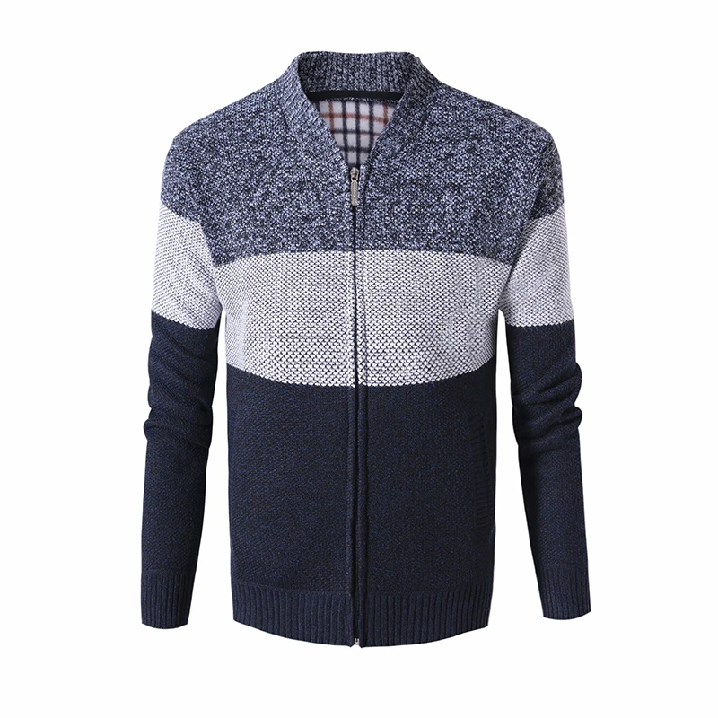 Мужской Повседневный шерстяной кардиган джемпер в стиле пэчворк с длинными
