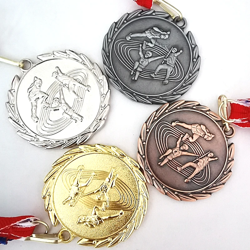 

4 Color Triathlon Games Medals And Medals Listed Kindergarten Activities Commemorative Award 5.0CM