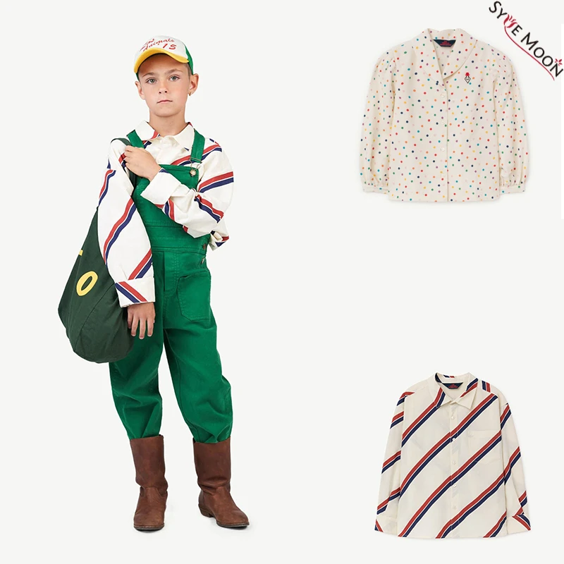 Детские рубашки 2019 абсолютная новинка Осенние для мальчиков и девочек с принтом