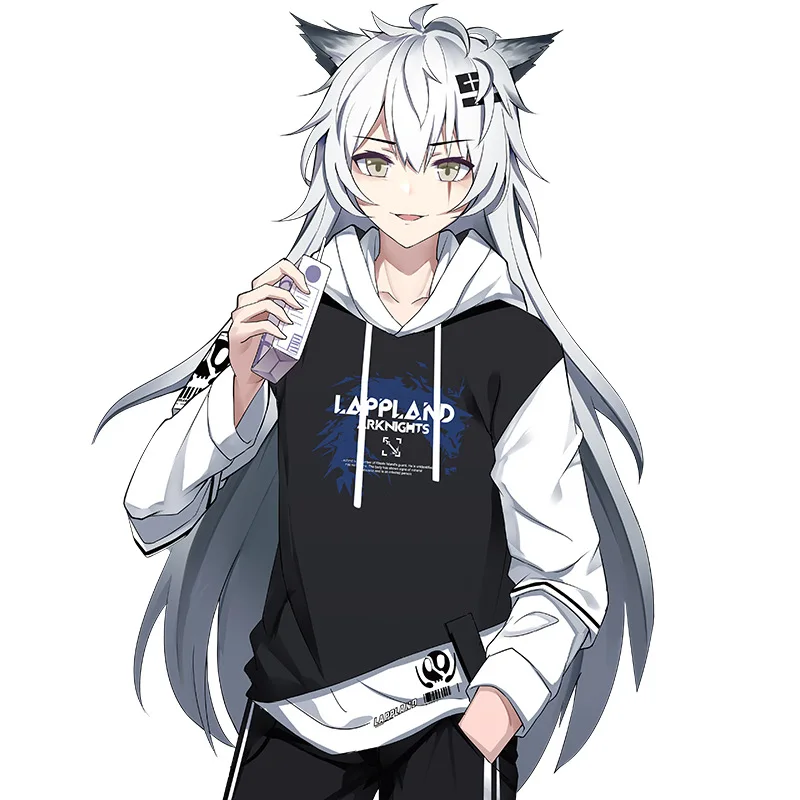 

Anime Arknights Lappland Casual Hooded Hoodie Sweatshirt Men Women Autumn Unisex Harajuku Fashion Fake Two Piece Loose Jacket