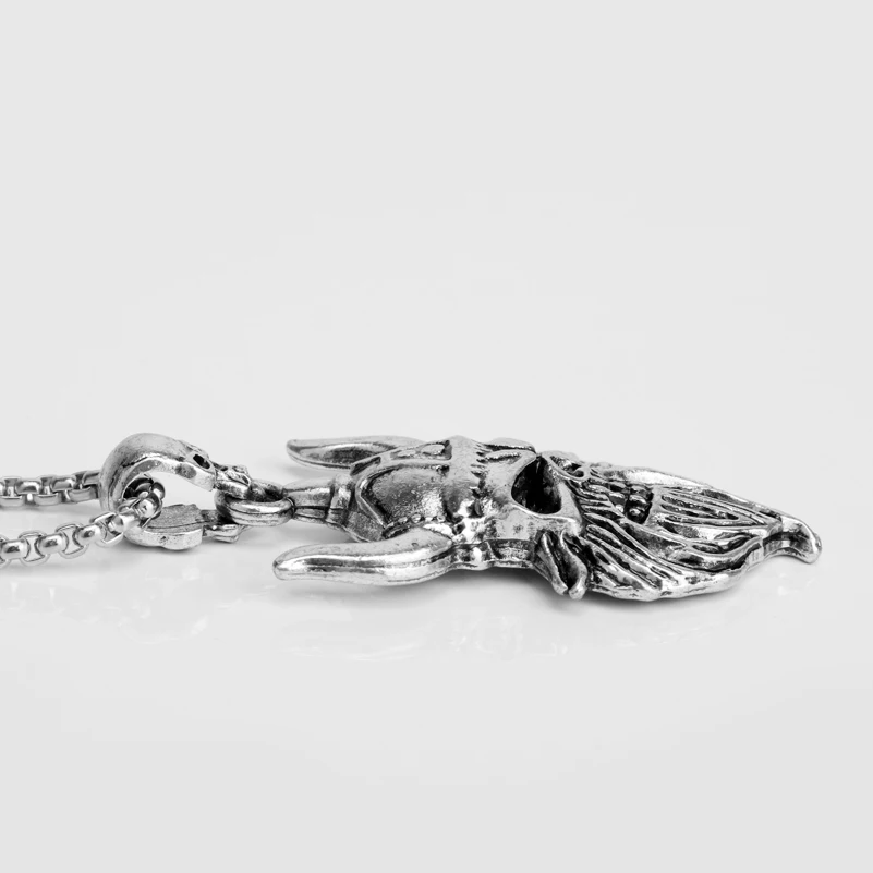 Ожерелье с подвеской в виде головы усов мужское винтажная Байкерская Броня стиле