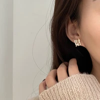 s925 needle personality jewelry crystal earrings new design high quality chinese words fa cai stud earrings for party gifts