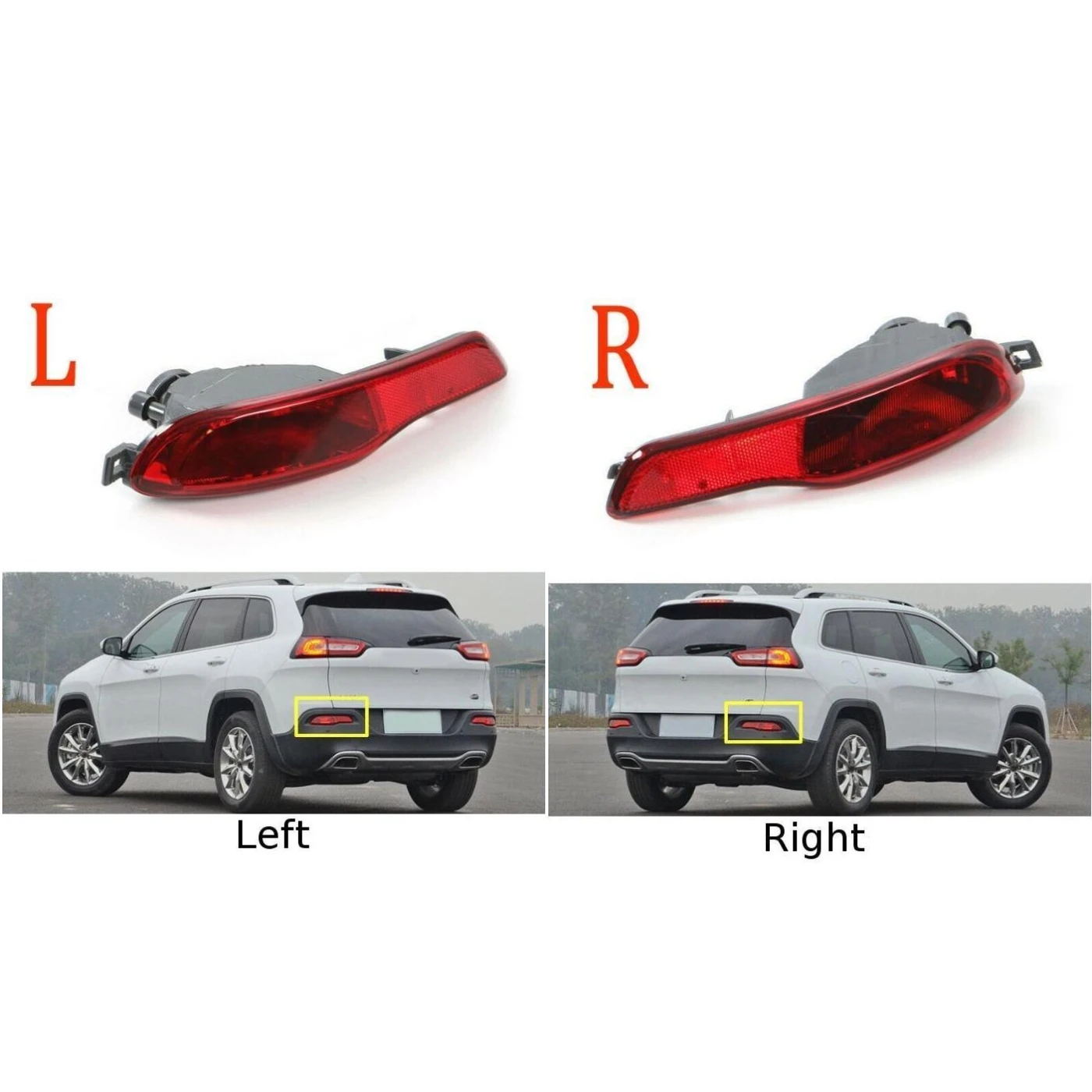 Замена автомобиля правый задний бампер светильник отражатель лампа для JEEP Cherokee 14