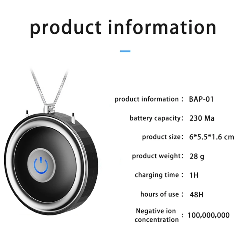 Портативный дезодорирующий очиститель воздуха подвесной шейный фильтр с
