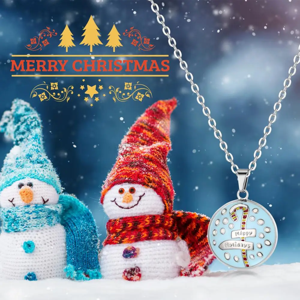 BONISKISS Новое модное рождественское ожерелье Рождественская елка снежинка