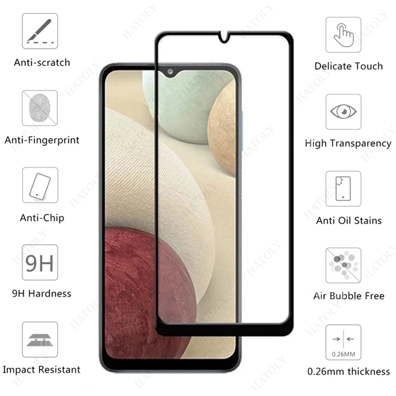 Vidrio templado para Samsung Galaxy A12, Protector de pantalla de vidrio para Samsung Galaxy A22s 5G A03s A13 A22 4G A32 A52 M52 M32 M22-1
