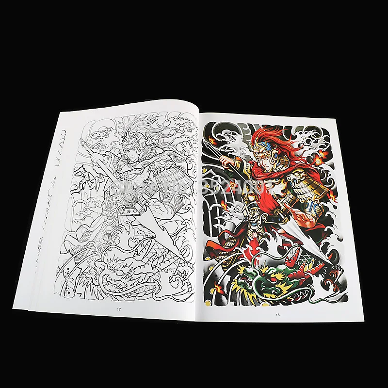 Лучшие китайские традиционные татуировки Flash Book Обезьяна Король Самурай древние