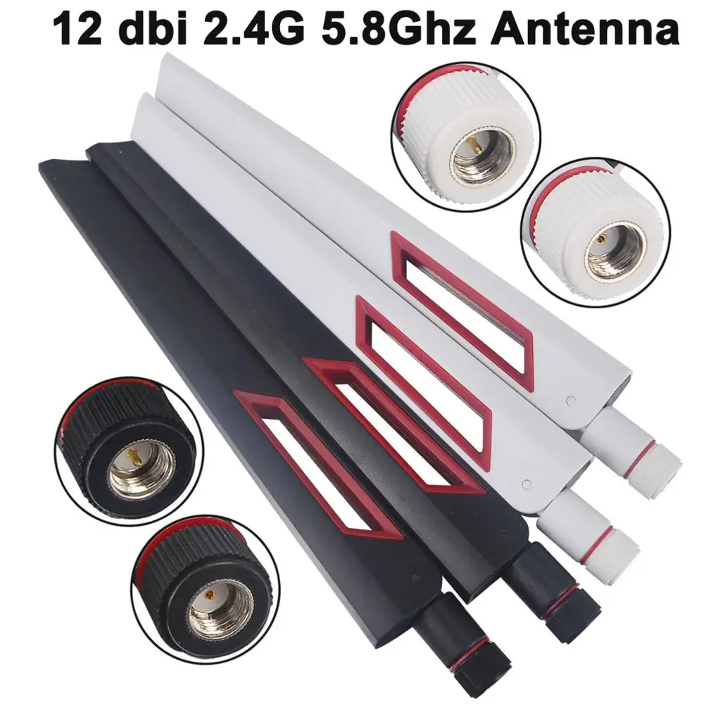

2 uds 12 dbi WIFI двухдиапазонная антенна 2,4G 5G GH RP SMA macho универсальные антенны усилитель маршрутизатор WLAN антенны для заправки