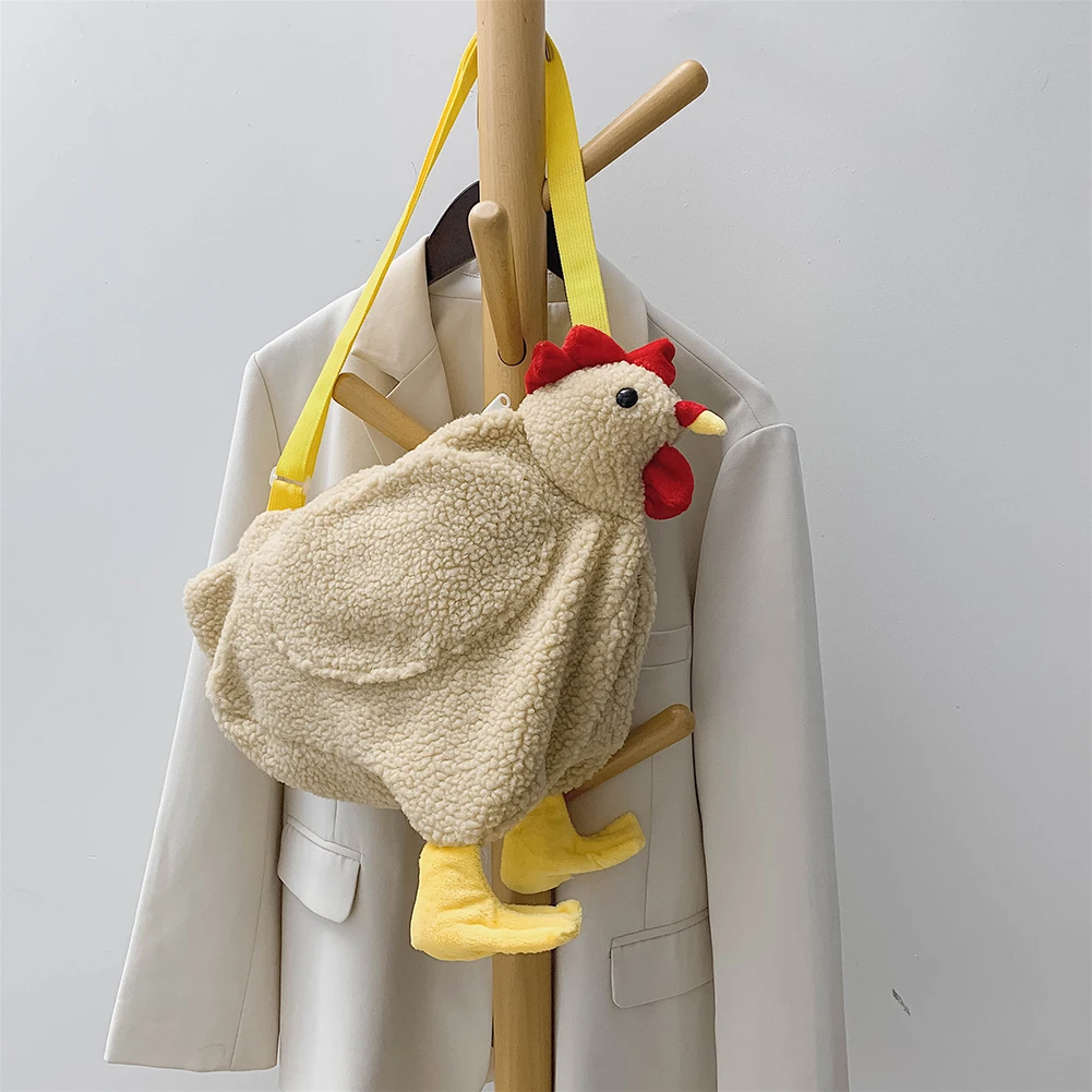 Повседневные женские сумки через плечо в форме курицы модные флисовые дамские