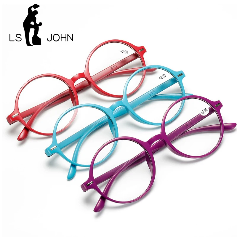 Мужские и женские очки для чтения LS JOHN Ультрамодный ретро светильник TR90