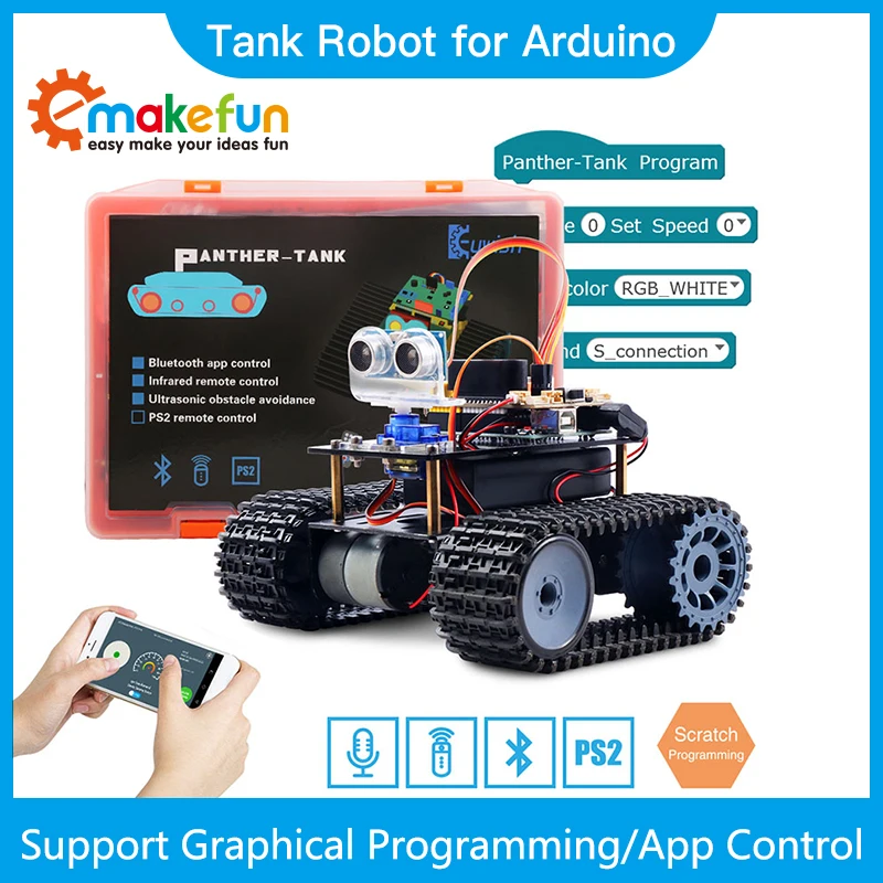 Робот-танк Emakefun для Arduino, набор для нач�