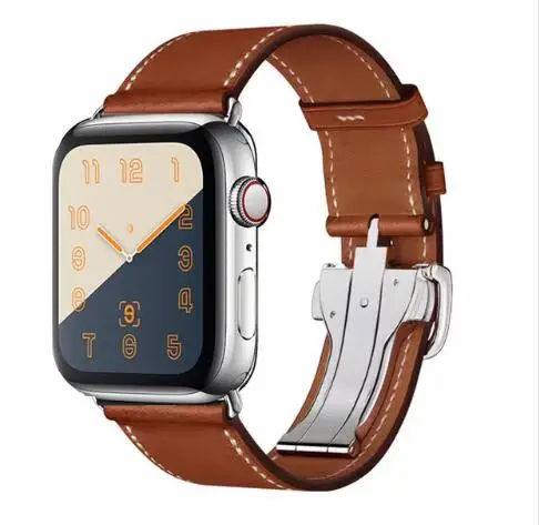 Серия 5 4 3 2 1 из натуральной кожи петлевой ремешок для Apple Watch band одинарный ремешок с пряжкой для iwatch 38 мм 42 мм 40 мм 44 мм
