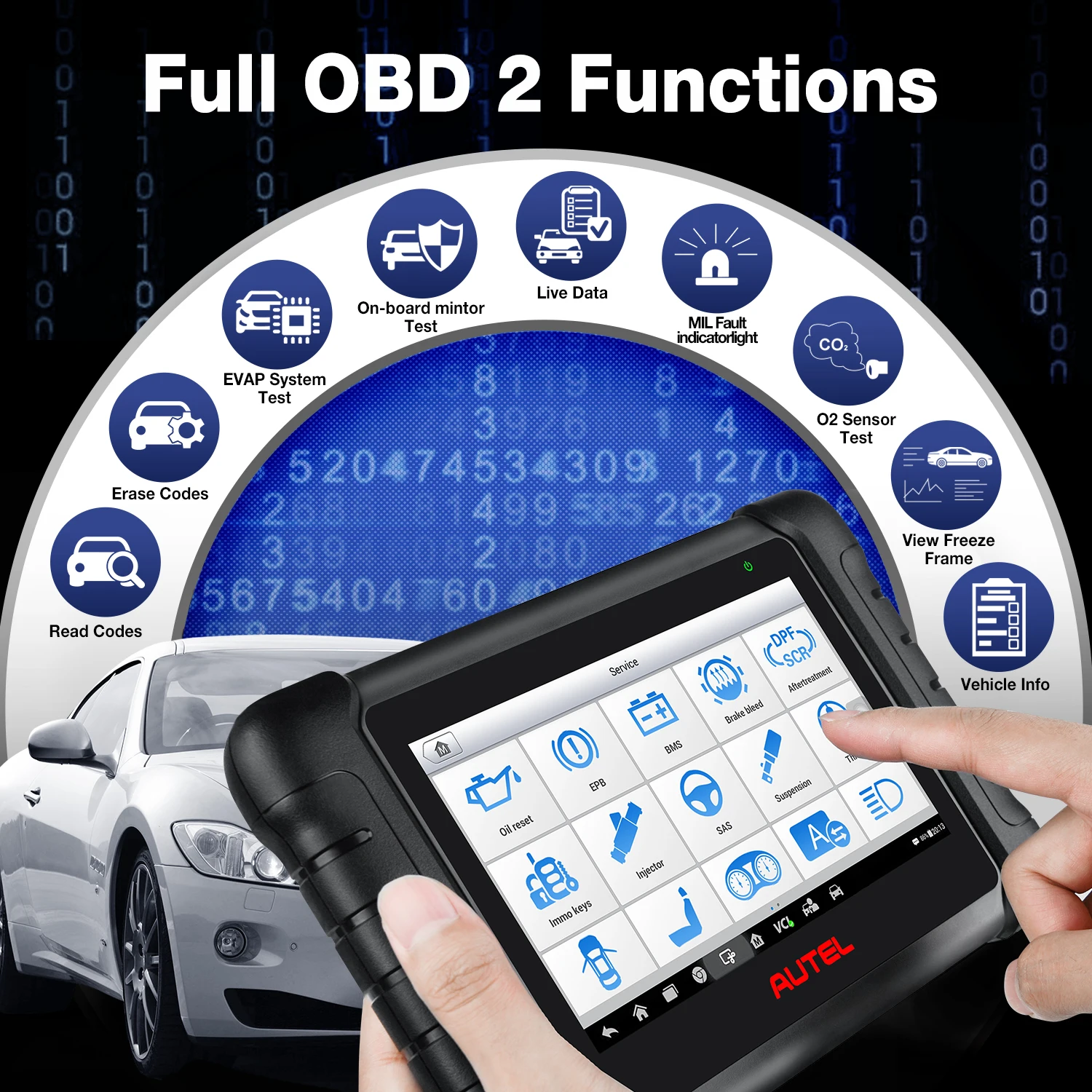 2022 Autel MaxiPRO MP808BT OBD2 автоматический диагностический сканер все системы 30 + услуги