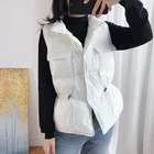 Женский жилет, белая куртка без рукавов, женский зимний жилет, боди-теплая Женская модная ветрозащитная легкая верхняя одежда