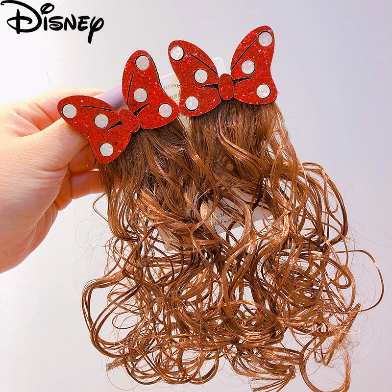 Заколка для волос с Микки и Минни Маус девочек Детский парик заколка красная