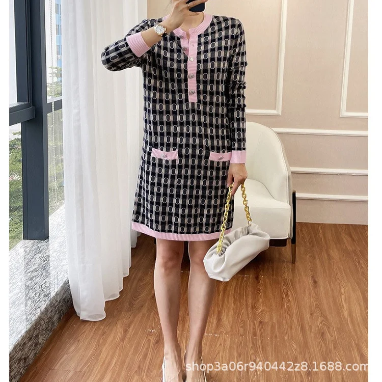 Новое Стильное мягкое вязаное жаккардовое Трикотажное изделие с розовыми краями