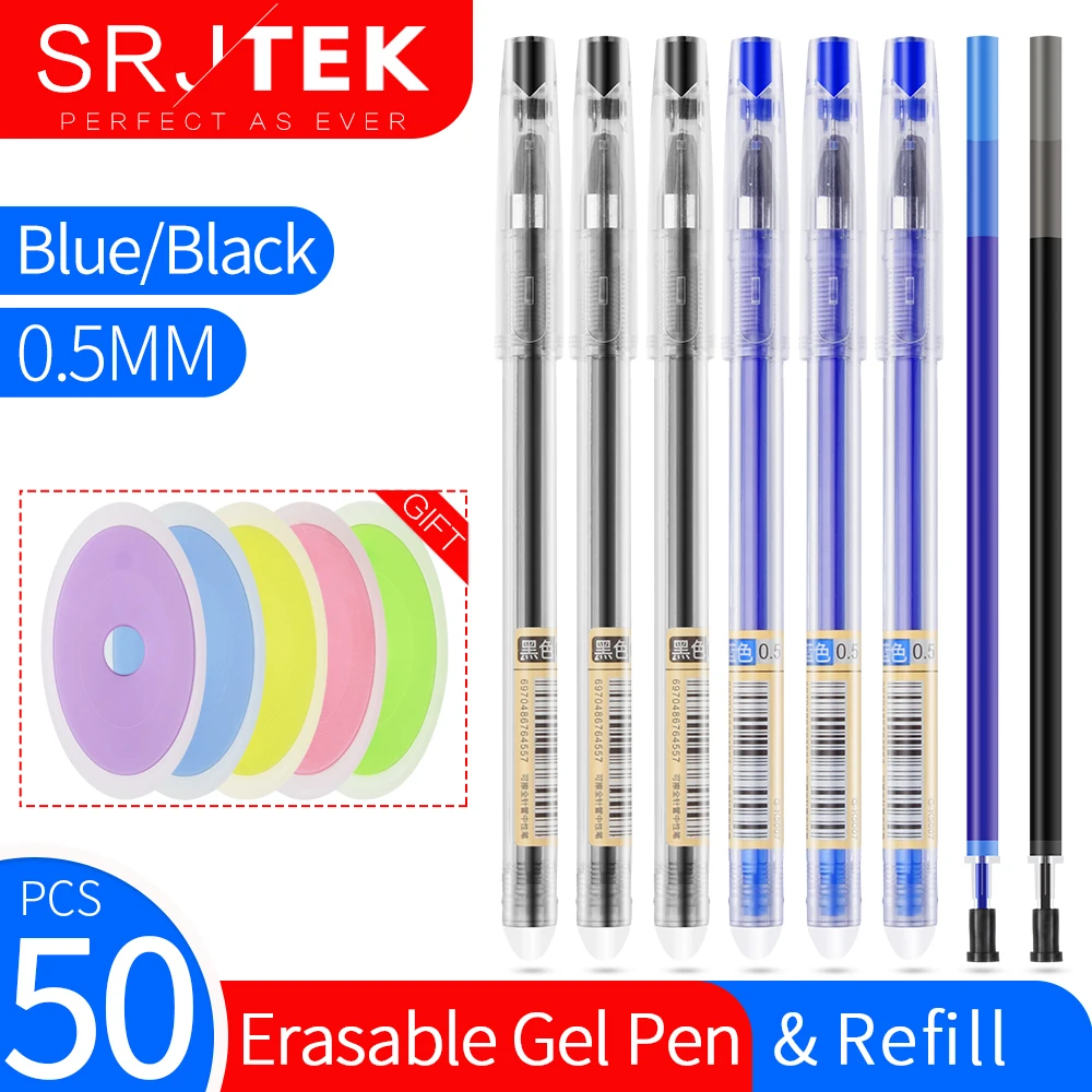 Стираемая шариковая ручка стержень 0 5 мм синие и черные чернила гель для письма