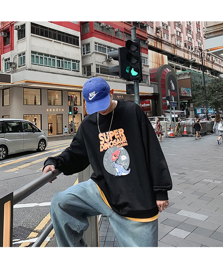 LAPPSTER мужские толстовки Harajuku негабаритных кошек осенние мужские японские уличные черные толстовки мужские забавные хлопковые толстовки с принтом