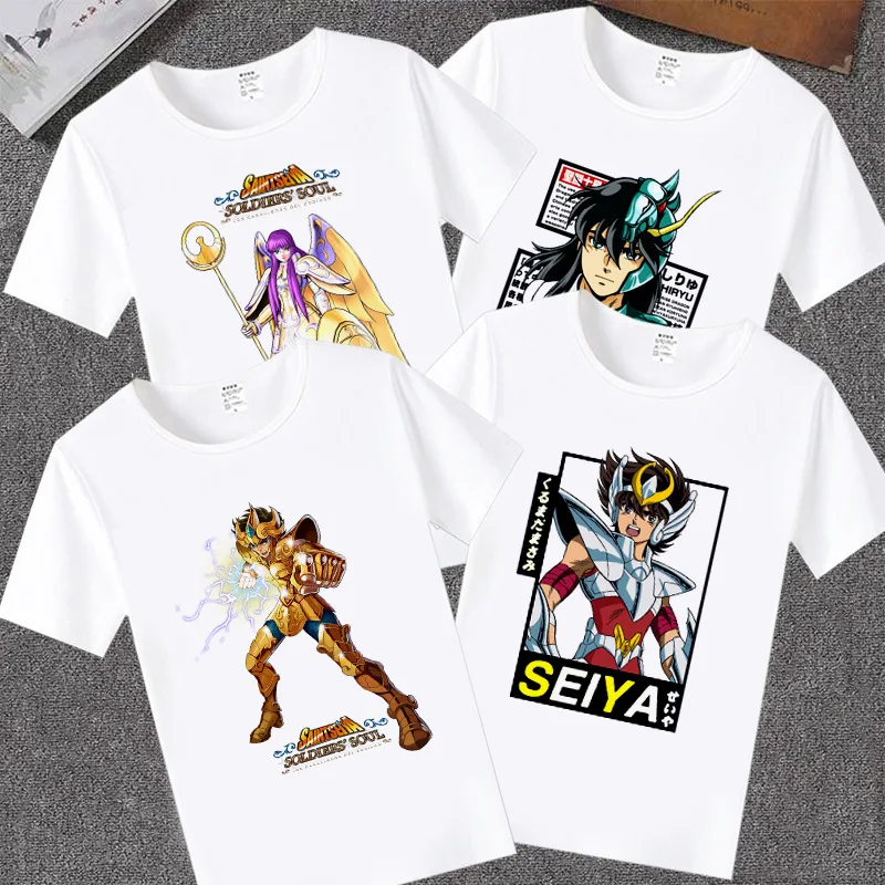 

Saint Seiya T-shirt Ladies Short Sleeve Twelve Constellation Seiya Purple Dragon Men and Women Same Couple Casual Wear