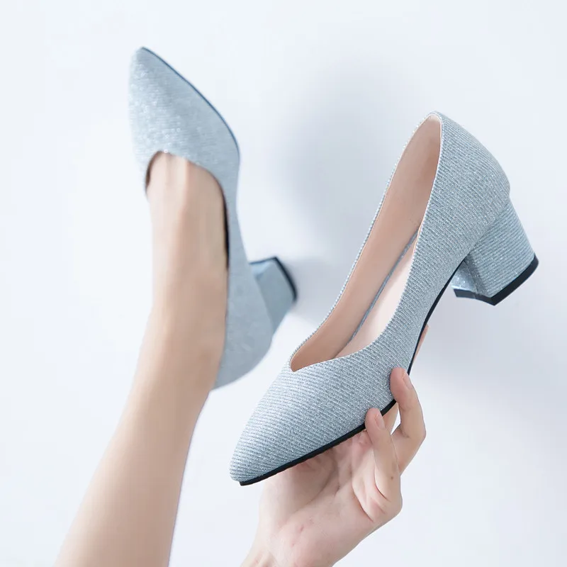 Женские офисные туфли YMECHIC синие черные вечерние туфли-лодочки на высоком