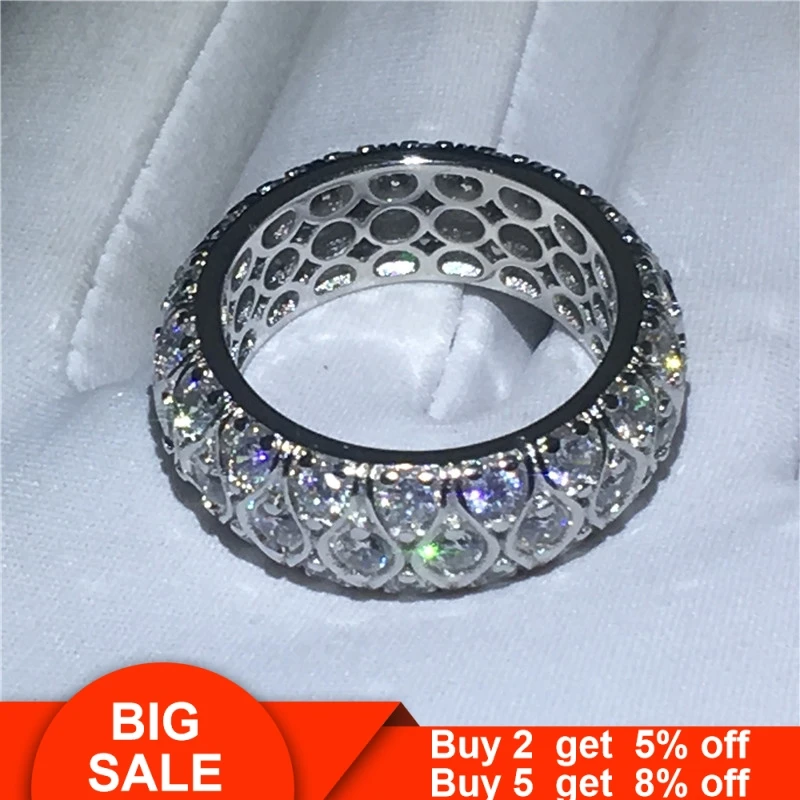 Уникальный Bohe кольцо 925 стерлингового серебра AAAAA синтетический фианит с