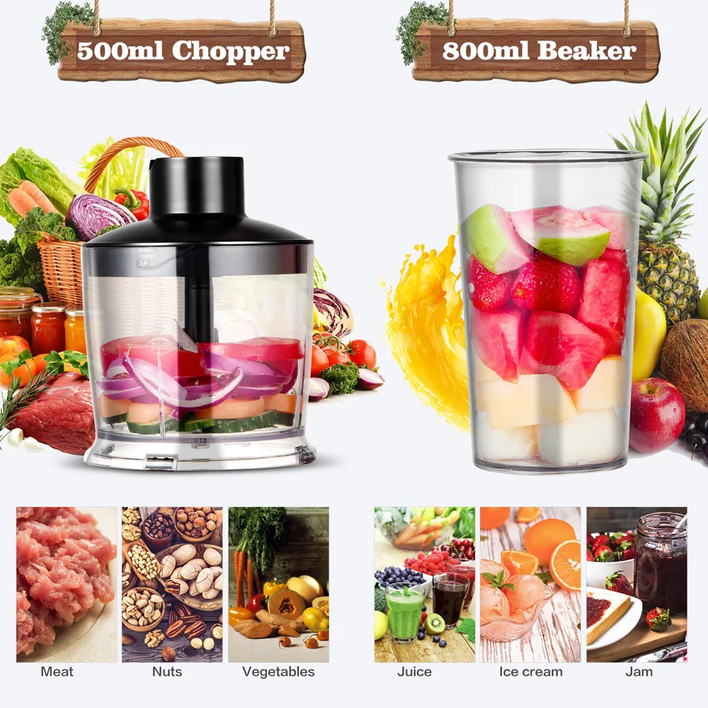 850W 4 in 1 Hand Blender Portable immersion for Kitchen Food Processor stick with Chopper Whisk Electric Mixer Juicer | Бытовая техника