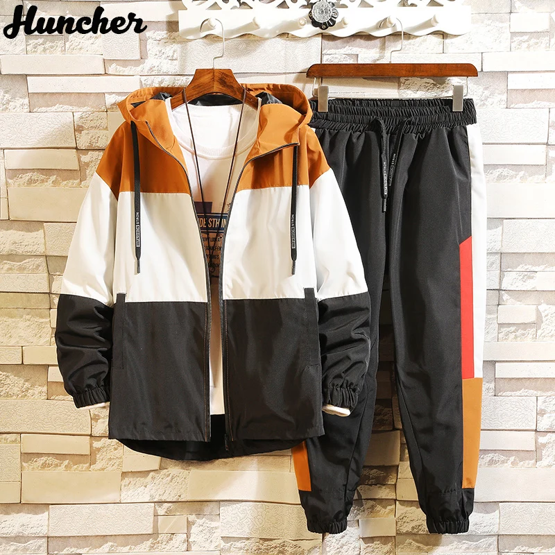 Спортивный костюм Huncher мужские комплекты 2020 уличная одежда в стиле хип хоп