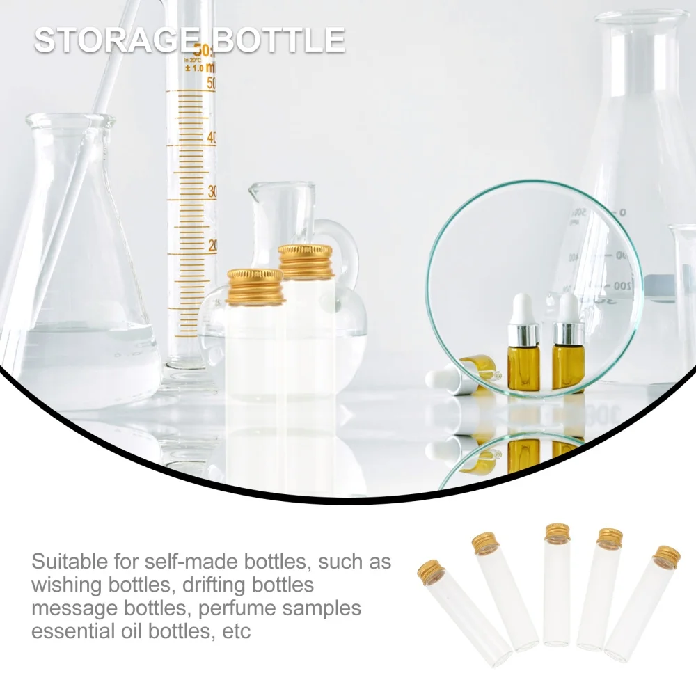 

25pcs Refillable Sample Bottles Borosilicate Glass Storage Bottles with Lids