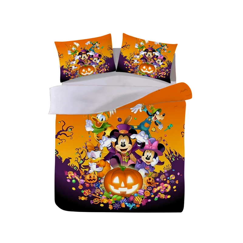 Комплект постельного белья для Хэллоуина пододеяльник с Минни и Микки наволочка