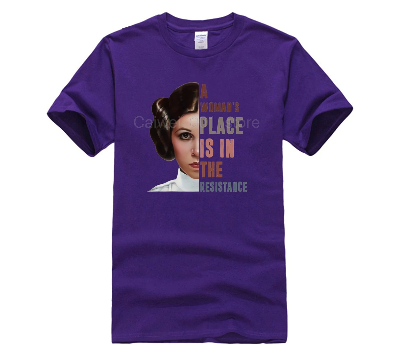 

quality fashion short sleeve men tshirt Carrie Fisher a womans place is in the resistance Trendy Creative Graphic T shirt Top