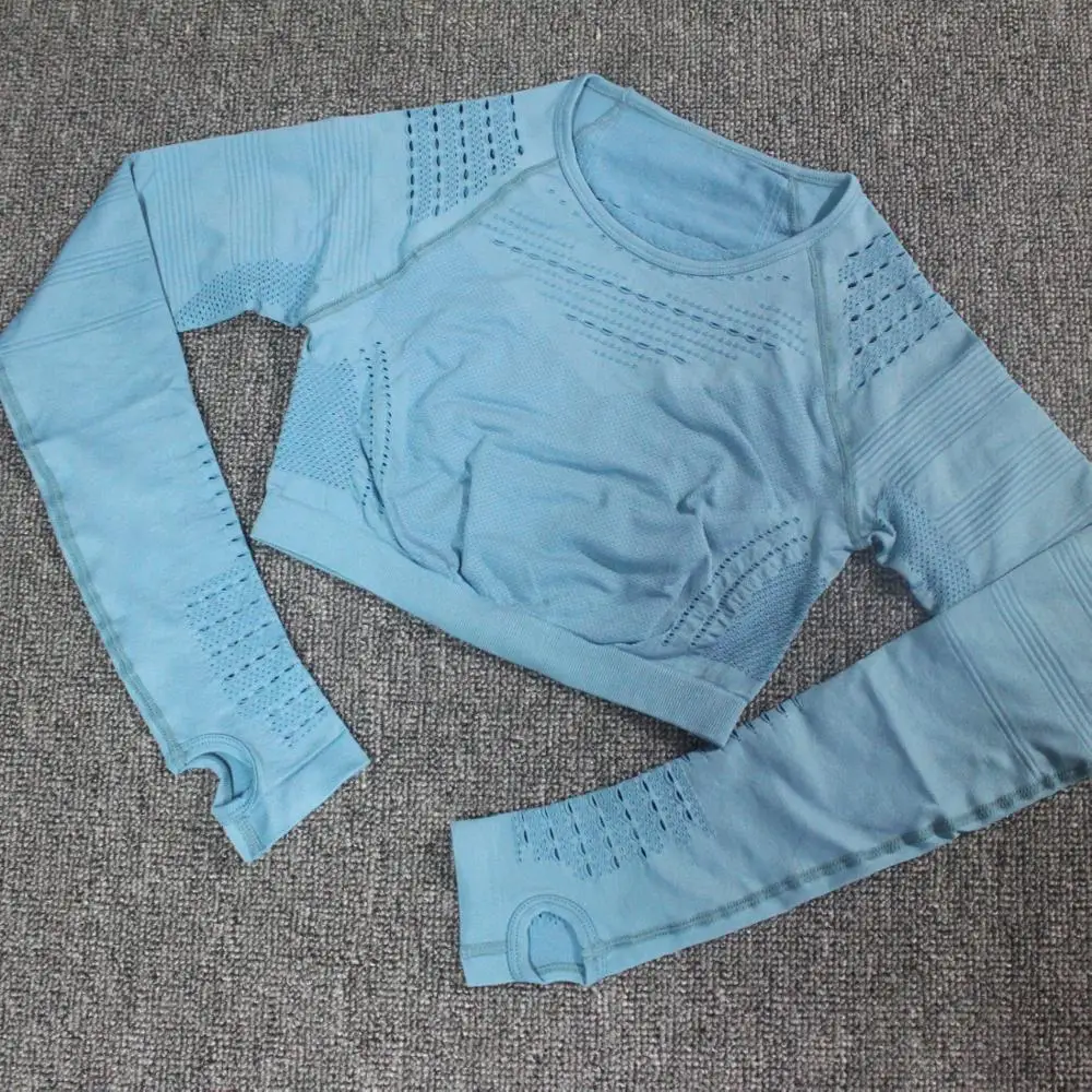 2020 безупречные вязаные топы с ушками для йоги тренировок длинным рукавом женщин