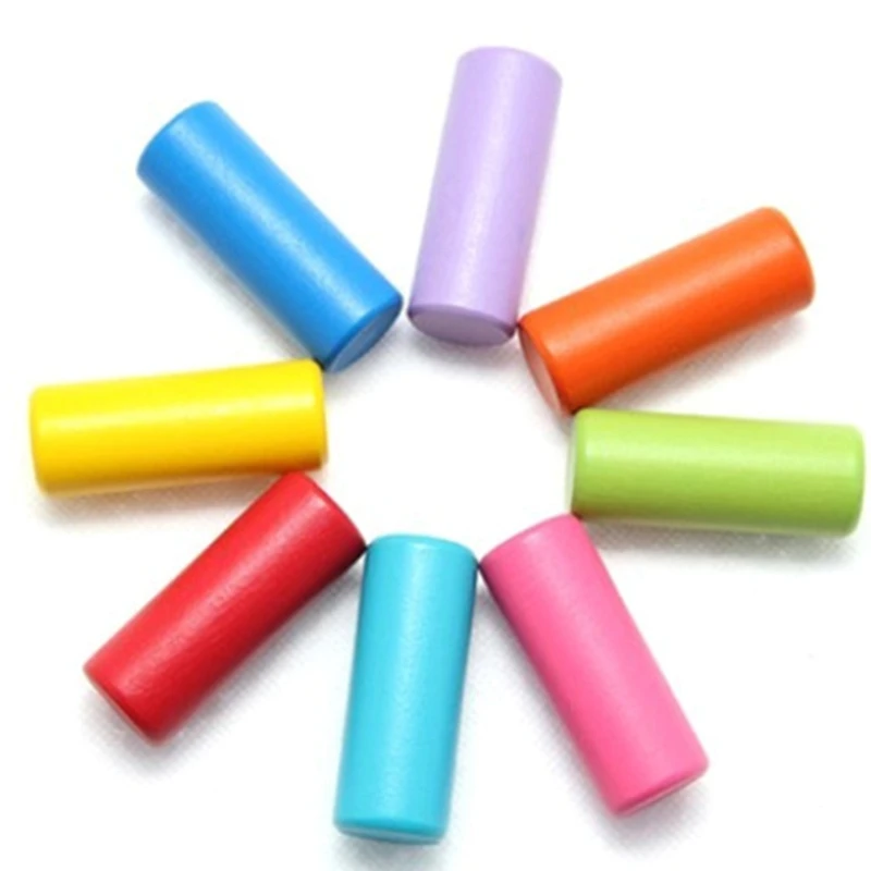 

8-Hole Wooden Piling Taiwan Children's Educational Toy Children's Hand-Eye Coordination Exercise Force Wooden Toy