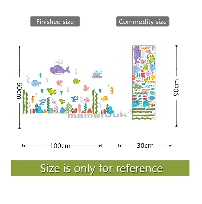 

Underwater sea fish Bubbles Tortoise Wall Art Decorative Bathroom Kids Bedroom Decor Poster Carton Wall Stickers Decal
