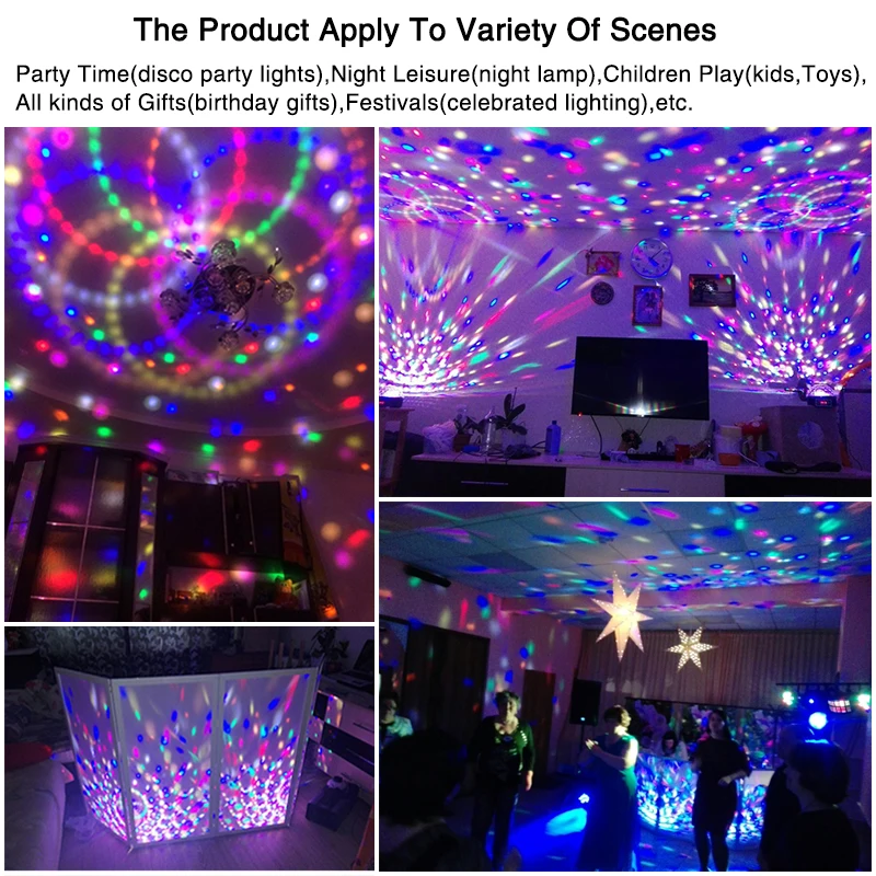 

9 Colors Bluetooth MP3 Led Disco Light Ball Party Light Rotating Stage Lamp DJ Projector Laser Music Play Soundlights Disco Lamp