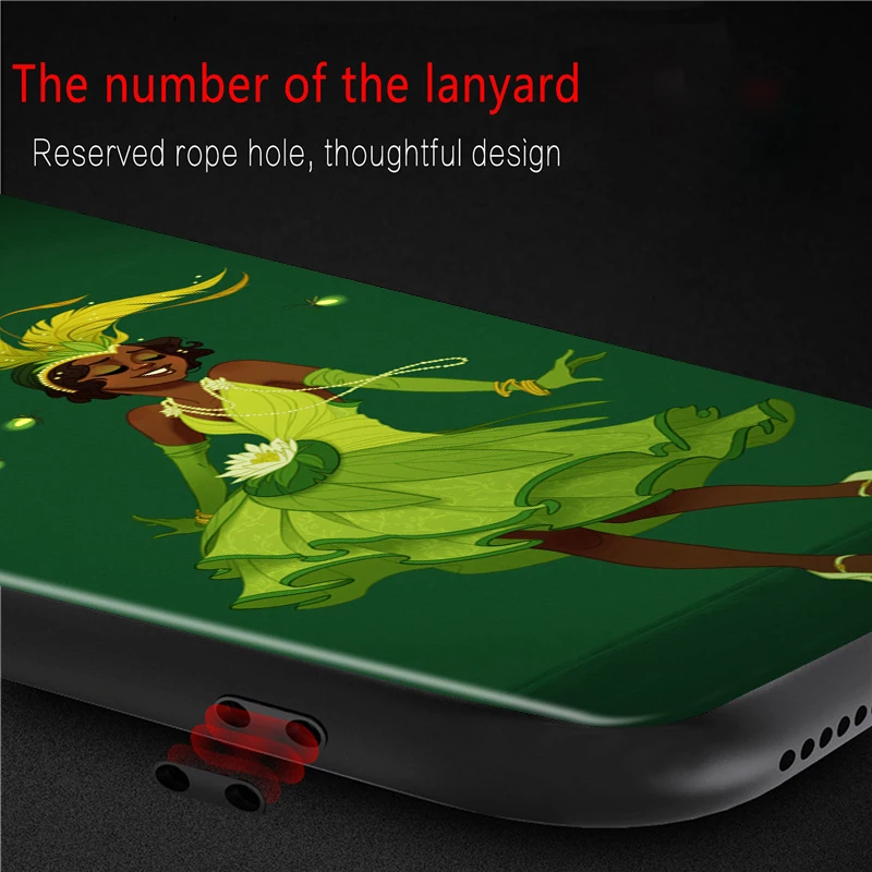 

Soft TPU Disney Princess Tiana Shockproof Cover For Xiaomi Redmi K40 K30i K30T K30S K30 K20 10X Ultra Pro Black Phone Case
