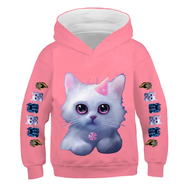 

Girl clothes animal children 3D hoodie kids winter cat sweatshirt lively cute and fun baby pullover top Camisetas De Mujer