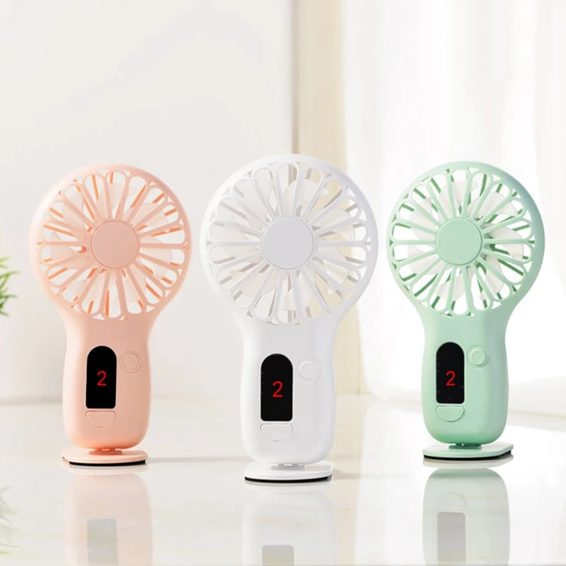 

Desktop Fans Display Screen Mini Handheld Fan USB Charging Rechargeable Portable Office Outdoor Travel